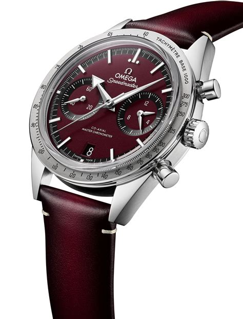 omega burgundy speedmaster|omega speedmaster chronometer.